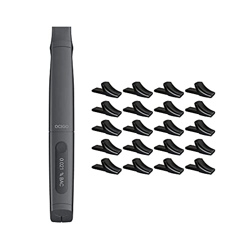Ocigo Mobile Breathalyzer Accuracy Rechargeable Wireless Connectivity Breath Alcohol Tester With Mouthpieces (20-Pack) (2 Items) #TOP1