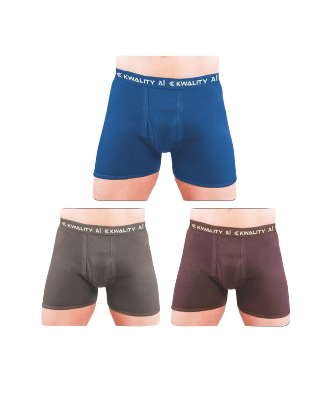 kwality A1 Mens Cotton Interlock Trunks | Assorted Colour Underpants | Breathable Cotton Fabric | Mens Innerwear with Soft Elastic Waistband-picture-12