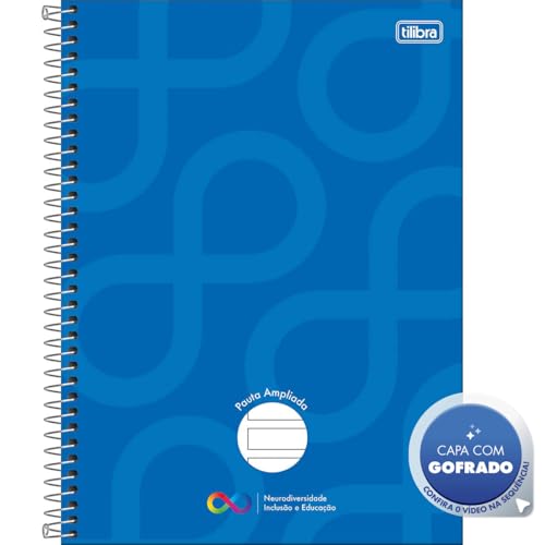 Tilibra - Caderno Pauta Ampliada Universitário Capa Dura Tilibra Neuro 80 Folhas - Capa Azul