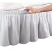 NEW WRAP AROUND BED SKIRT / DUST RUFFLE - 18" DROP, QUEEN/KING, WHITE