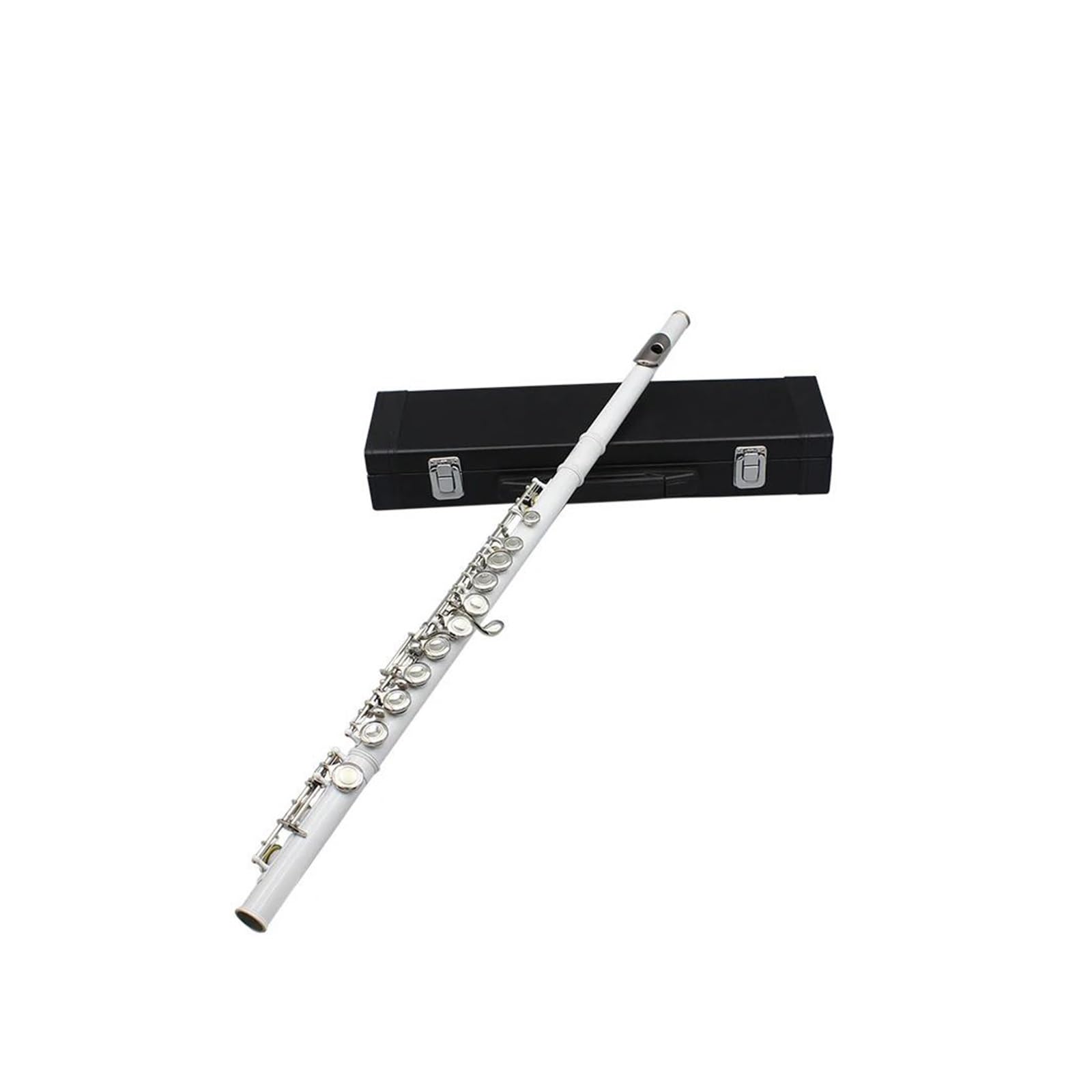 Flûte Traversière 16 Trous En Do Instrument Professionnel Blanc Livrée Avec Étui Baguettes Gants Et Pièces Flûte Pour Adultes