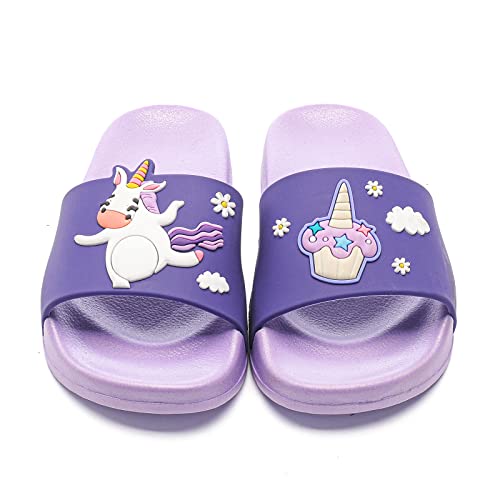 Image of MEMON Toddler Little Kids Dinosaur Beach /Pool /Shower Slides /Anti-Skid Home Bath Slippers /Cute Summer Outdoor Shoes for Girls and Boys