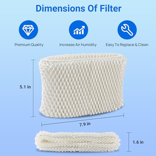 NISHCON WF2 Humidifier Filter Replacement for Vicks V3500 V3100 V3600 V3900 V3700 VEV320 & Kaz 3020 Cool Mist Humidifiers Pack of 4