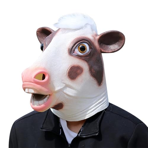 Masque de vache à lait pour le costume de cosplay de fête réaliste et drôle