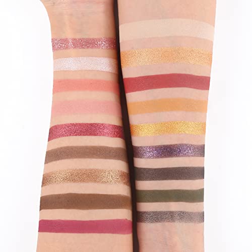 Prism Makeup Matte Eyeshadow Palette Pro 18 Colors Pigmented Shimmer Glitter Eye Shadow Palette, Blendable Long Lasting Waterproof Makeup Cosmetics Halloween Makeup Kit (02# Solitude) #TOP2