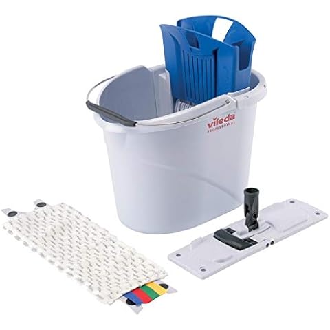 Kit de limpieza en húmedo con fregona plana y cubo de fregar Vileda 129672 Cover