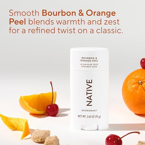 Image of Native Deodorant Contains Naturally Derived Ingredients, 72 Hour Odor Control, Deodorant for Women and Men, Aluminum Free, Bourbon & Orange Peel, 2.65 Ounce (Pack of 12)