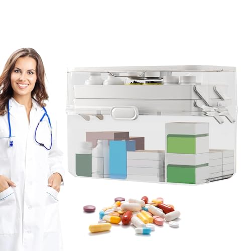 Boîte de médecine transparente double couche pour ne plus chercher vos médicaments - 2