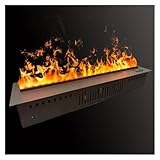 Chimenea eléctrica de vapor de agua, niebla decorativa atomizada 3D con llama colorida para uso en interiores (120 cm)