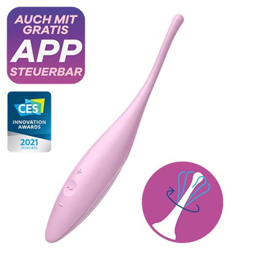 Satisfyer Twirling Joy Connect App, tipvibrator met app-bediening, waterdichte, huidvriendelijke siliconen, kleur:roze - Afbeelding 3