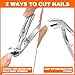 Toenail Clippers for Seniors Thick Toenails, Upgrade Angled Head Large Toe Nail Clippers for Men with Wide Jaw Opening, Sharp Heavy Duty Fingernail Clipper Cutter with Catcher Long Handle - Silver