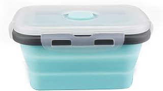 Premium Blue Food Storage Container – Collapsible, Silicone Material, 350ml Capacity for Kitchen & Pantry Organization