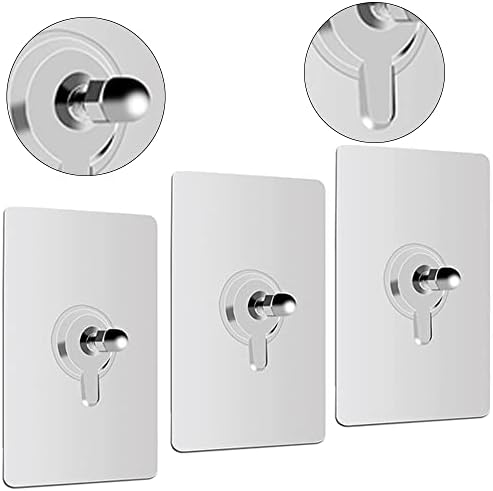 10 Pcs Punch-Free Wall-Mounted Screw Hook Heavy Duty Waterproof Seamless Screw Adhesive Works on Ceramic Wood Tile Metal Surface and More