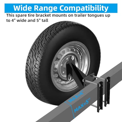 image for Qualward Spare Tire Mount Bracket for Trailer, Spare Tire Carrier Powd