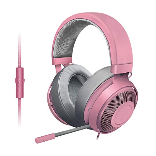YYZLG Gaming Headset Lichtgewicht Aluminium Frame-Intrekbare Noise Cancelling Microfoon, Roze Crystal Mercury