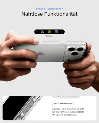 Spigen iPhone 17 Pro Hülle Signature [Anti Vergilbung] Ultra Hybrid Case Handyhülle Transparent Schutzhülle Slim Dünn – Crystal Clear 6