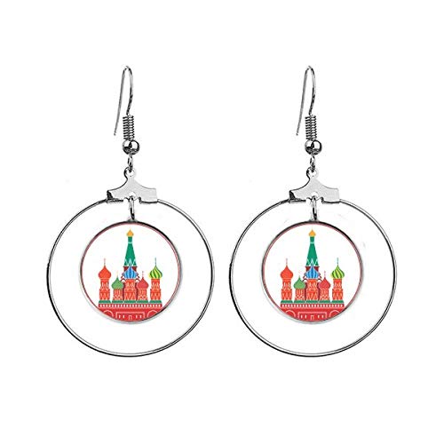Boucles d'oreilles créoles pendantes Cathédrale Moscou idée cadeau d'anniversaire idéal