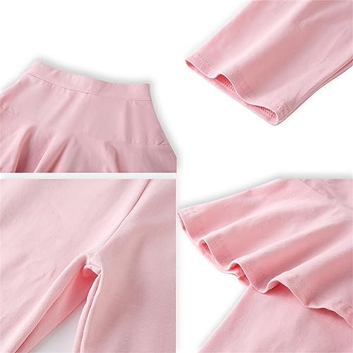 Kids Girls Knee-Length Leggings with Skirt 2 Pack Summer Stretchy Athletic Pants for Girl 3－11 Years Girl4