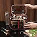 GLOLOOS New Retro Vintage Vanity Bag, Clear Makeup Organizer with Handle,Large Capacity Waterproof Makeup Organizer bag with Zipper,Travel Cosmetic & Skincare Storage Case for Ladies (Coffee)