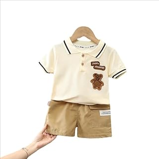 طقم ملابس صيفي مكون من تيشرت بأكمام قصيرة وشورت، ملابس لعب من قطعتين بتصميم كرتوني لطيف للأولاد الرضع والصغار من GQ