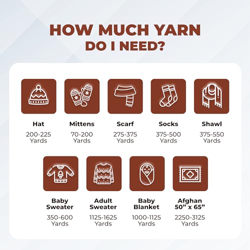Image of Mary Maxim Maximum Value Acrylic Yarn for Crocheting and Knitting, Soft Worsted Weight Yarn 4, Ideal for Blankets, Sweaters, Hats, and Scarves, 8 oz Skein (474 Yds), Copper - 1 Skein
