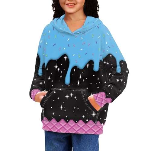 Image of Coloranimal Unisex Girls and Boys Long Sleeve Hoodies Hoody Athletic Pullover Sweatshirts Tops Age 6-16year