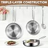 GOLDEN KEY Tri-Ply Stainless Steel Frying Pans Set,8”/10”/12” Non Toxic Skillets, PFOA&PTFE Free Cooking Pans,Stainless Steel Cookware Set,Fast & Even Heat, for Home Chefs & Everyday Cooking #5