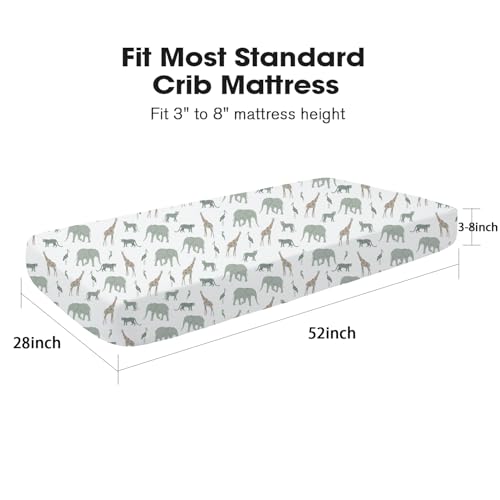 Image of Little Grape Land Crib Sheets for Boys and Girls 2pk Baby Crib Fitted Sheet for Standard Size Crib and Toddler Mattress Super Soft Baby Sheet