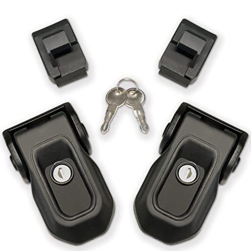 Buling Wrangler Factory Locking Hood Latches with Keys Compatible with Jeep Wrangler JL JLU 2018-2025 & Jeep Gladiator JT 2020-2025 (Matte Black)