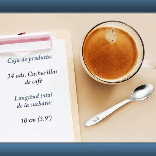Miniatura 2 de Cucharillas De Café De Acero Inoxidable De 24 Piezas 10 Cm Apta Para La Casa Restaurantes Lavavajillas Cuchara De Café Pequeñas Cucharas Cucharaditas Café
