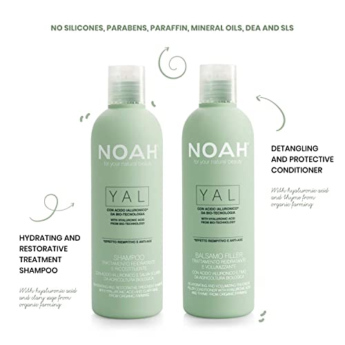 Noah Yal Hyaluronic Acid Shampoo, Conditioner & Serum Set - Cruelty Free, Detangling, Fortifying And Moisturizing Hair Care - 8.5 Fl.oz (250 Ml) Each + Travel Hair Serum, 20 Ml #TOP2