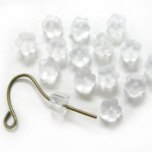 500 pairs Flower Rubber Back Earring Stoppers 4x4 mm
