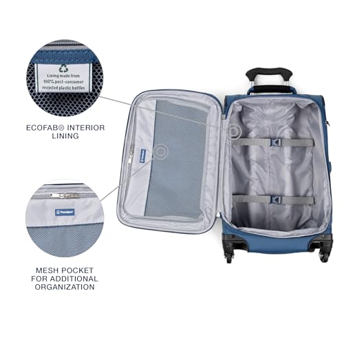 Image of Travelpro Maxlite 5 Softside Expandable Luggage with 4 Spinner Wheels, Lightweight Suitcase, Men and Women, Ensign Blue, Compact Carry-on 20-Inch
