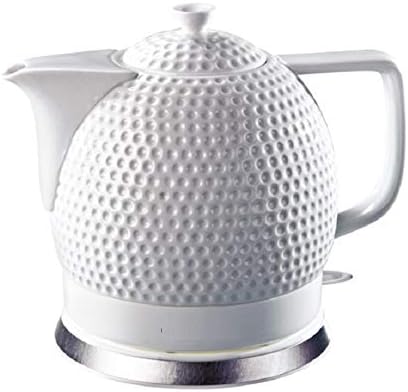Electric Ceramic Kettle Cordless White Retro 1.5L Boils Water Tea Coffee