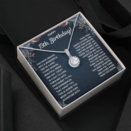 FG Family Gift Mall Quinceanera Gifts For A 15 Year Old Girl Gifts For 15th Birthday Gift Ideas For Teen Girls Necklace Jewelry with Message Card And Gift Box2