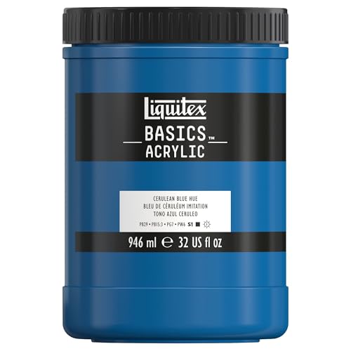 LIQUITEX Basics Acrylic Paint, Cerulean Blue Hue, 946 ml Pot