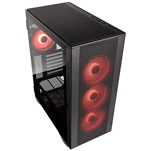 Kolink Stronghold Prism Rgb Black - Gaming Pc Case Eatx With Mesh Front, Removable Hood, Hinged Tempered Glass Door, 4X Addressable Rgb Fans 120 Mm - Midi Tower Gamer Pc Case #TOP1