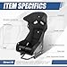 Auto Dynasty Racing Seat Universal Universal Suede Leather Fixed Position Bucket Seats with Side Mount Sliders, 37.75 (H) x 21.25 (W) x 21.25 (D) Inches, Black
