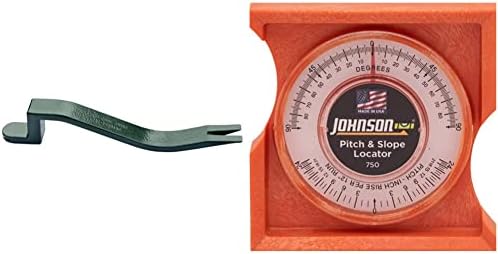 PacTool RS501 Roof Snake Tool - Shingle Pry Bar - Heavy Duty Nail Remover Tool - Roof Shingle Remover - Professional Roofing Tools & Johnson Level & Tool 750 Pitch & Slope Locator, Orange, 1 Level