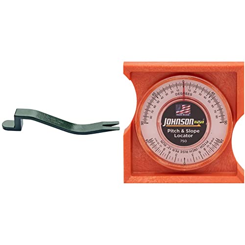 Pactool Rs501 Roof Snake Tool - Shingle Pry Bar - Heavy Duty Nail Remover Tool - Roof Shingle Remover - Professional Roofing Tools & Johnson Level & Tool 750 Pitch & Slope Locator, Orange, 1 Level #TOP1