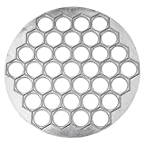 Gettimore Molde de prensa de raviolis de aleación de aluminio con 37 agujeros para albóndigas caseras, pelmeni, Won Ton, empanadas, plata