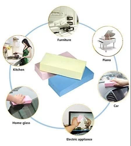 Image of Pack of 3 - Super Absorbent Magic Sponge, PVA Sponge for Kitchen Cleaning, Cars, Walls, Windows & Other Surfaces (Random Colors) | Multipurpose Household Cleaning (1)