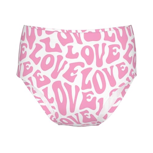 Retro Psychedelic Hippie Love Quote Girls' Underwear Soft Cotton Little Girls Panties Comfort Briefs
