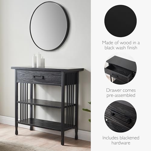 Image of Leick Home Ironcraft Bookcase, 30 inch, Black Wash