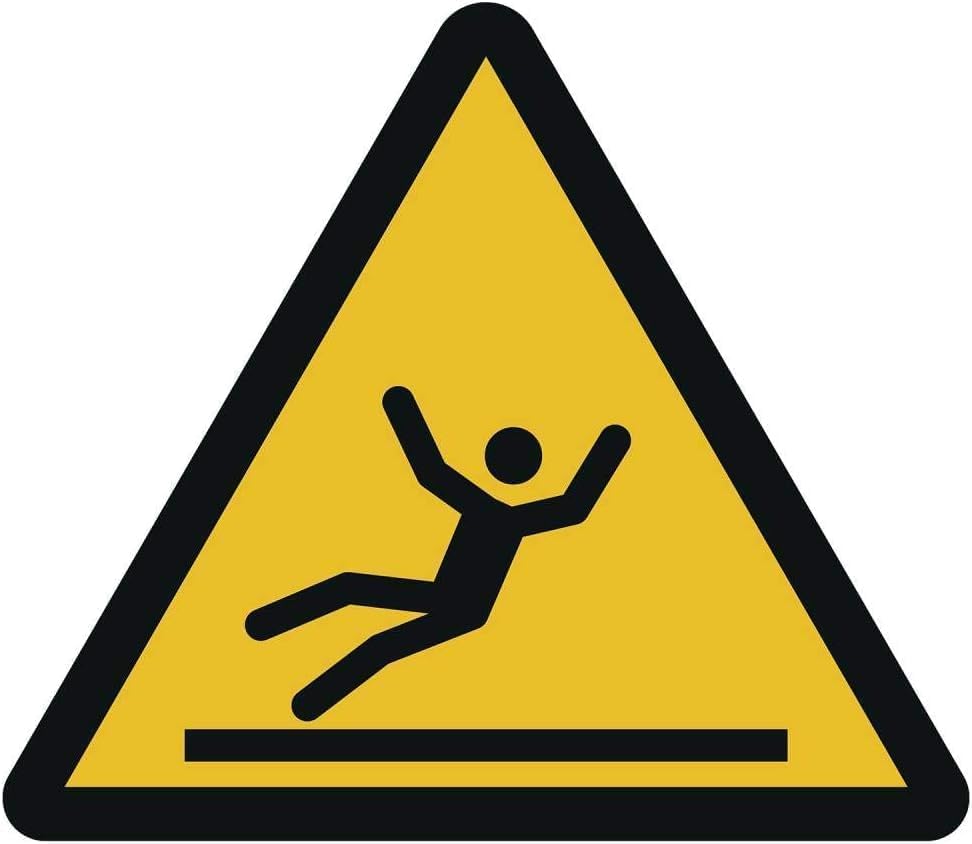 Warning of slipping hazard sticker, diameter 20 cm, according to ISO 7010, ASR A1.3 (weatherproof), Signal yellow, black