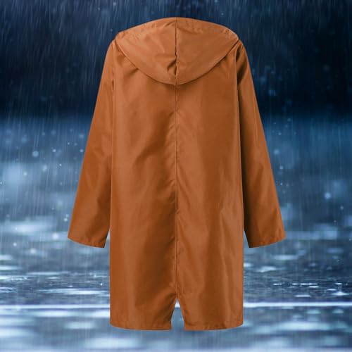 Sudadera con capucha abrigo mujer impermeable chaqueta senderismo café M 3
