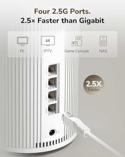 Image of Cudy Tri-Band WiFi 7 BE11000 Whole Home Mesh System, 6-Stream 10 Gbps, 4 x 2.5G Ports, MU-MIMO, Multi-VPN, Cudy APP, Smart Internal Antennas, M11000 2-Pack