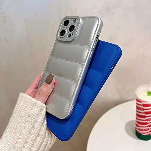 Miniatura 2 de Funda acolchada para teléfono, bonita chaqueta suave y suave con tacto de plumón 3D, cobertura completa, forro de microfibra antiarañazos para