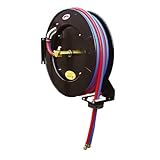 Planeta G40051 Schlauchaufroller für Zwillingsschlauch, TYP ENL-809-102, Anschluss 1/4 Zoll und 3/8 Zoll, Schlauch Nennweite DN 6/6, Länge 20 m, Druck maximal bar 20, Sauerstoff/Acetylen