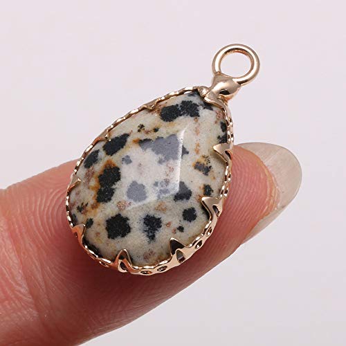 Lhj 10 Pcs Natural Stone Pendants Waterdrop Shape Faceted Mixed Crystal Agate Charms For Jewelry Making Necklace Bracelet #TOP1
